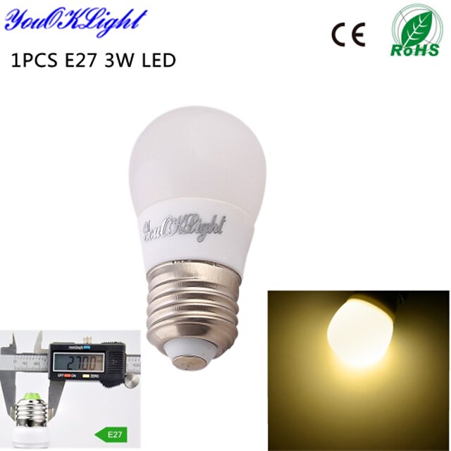  YouOKLight® 1PCS E27 3W 6*5730 260LM Warm white Light Energy saving  high quality Ceramic LED bulbs AC110-120V/220-240V