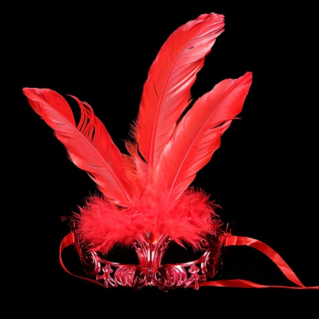  Karneval Maske Maskerade Herre Dame Halloween Karneval Festival / Højtider Skinnende Metallisk Udklædning Rød / Lilla / Rose Ensfarvet