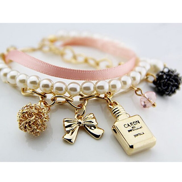  Women's Bead Bracelet Ladies Unique Design Fashion Pearl Bracelet Jewelry Pink For Party Casual Daily