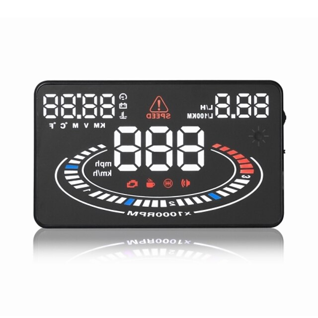  New 5.5'' E300 Car HUD Head Up Display Plug and Play Connectivity with Any OBDII or EUOBD Capable Vehicle