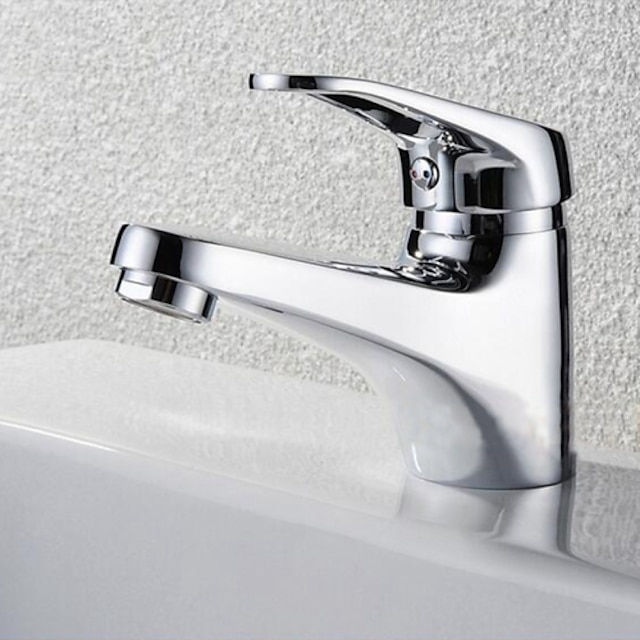  Håndvasken vandhane - Standard Krom Vandret Montering Enkelt håndtag Et HulBath Taps
