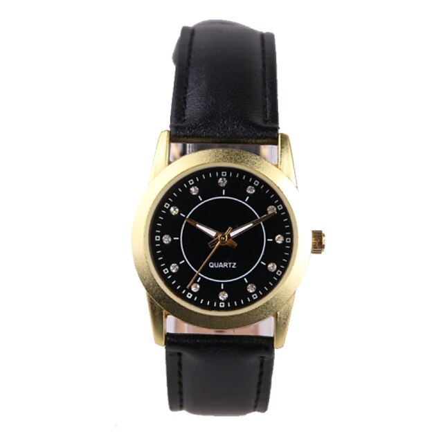  Women's Fashion Watch Quartz Quilted PU Leather Black Water Resistant / Waterproof Analog