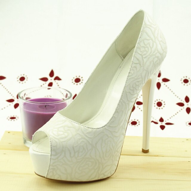  Women's Wedding Shoes Heels / Peep Toe Sandals Wedding / Dress White