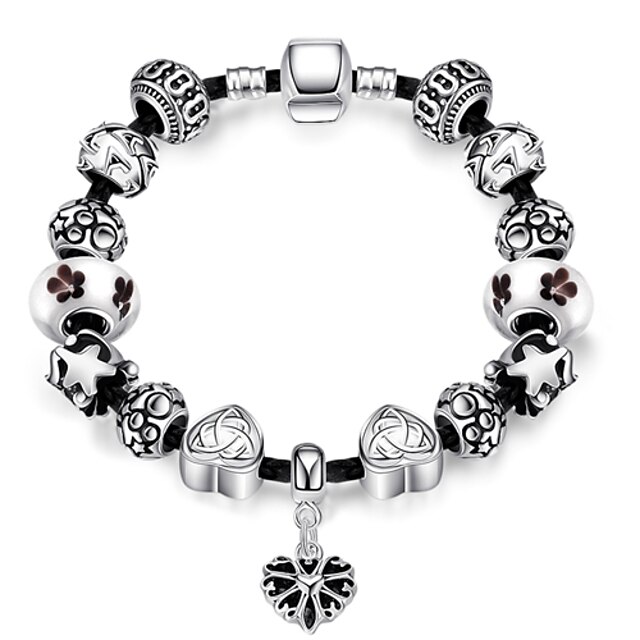  Women Strand Beads BraceletsBeads Bracelet 925 Silver Crystal Bead Charm Bracelet Fit Original glass Bracelet PH008