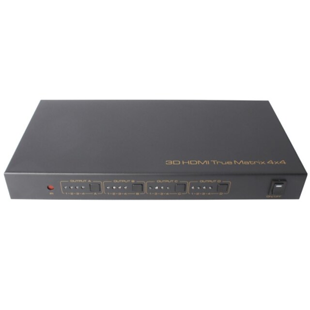  4x4 4:4 HDMI Matrix Switch Switcher Selector + 3D RS-232 CEC,Panel Buttons Engineering Installation IR Extend