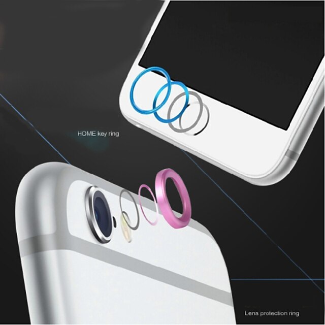  High quality Metal Home button Cover Ring Protector Circle + Aluminum Alloy Camera Lens Cover Guard for IPHONE 6/6S Plus