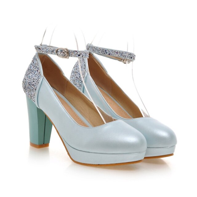  Women's Shoes Leatherette Chunky Heel Heels / Platform / Round Toe Heels Wedding / Party & Evening / Dress