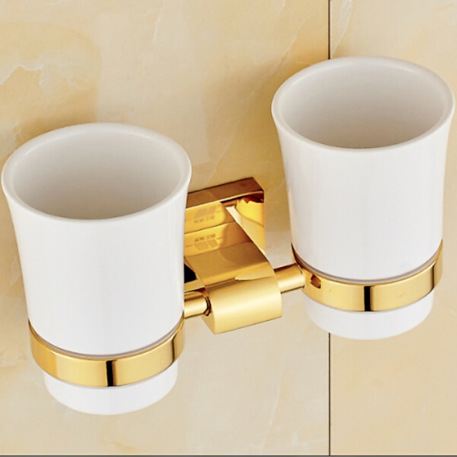 Home & Garden Bath Accessories | Toothbrush Holder Neoclassical Brass 1 pc - Hotel bath - WN43932