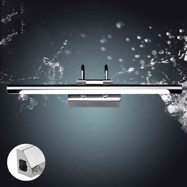  ανοξείδωτο χάλυβα οδήγησε φώτα καθρέφτη ακρυλικό 9w λουτρών τοίχων μπάνιο μακιγιάζ φως κρύο λευκό / ζεστό λευκό (μέγεθος: 57x13.5x15) ματαιοδοξία