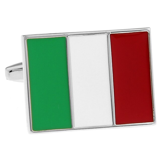  علم الإيطالية أزرار أكمام قميص الكفة مسمار