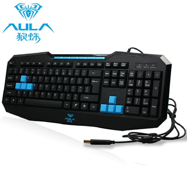  Aula ergonomice multimedia de jocuri USB tastatură cu fir (negru)