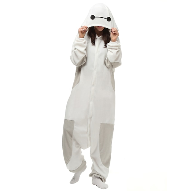 Kigurumi Pajamas White Max / Cartoon Onesie Pajamas Costume Polar Fleece / Synthetic Fiber White Cosplay For Adults' Animal Sleepwear