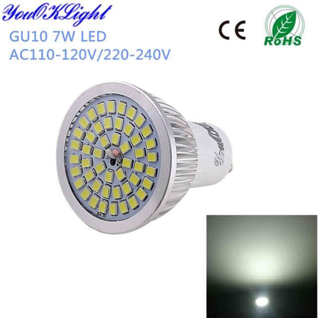  YouOKLight 600 lm GU10 LED Spot Lampen A50 48 LED-Perlen SMD 2835 Dekorativ Kühles Weiß 220-240 V / 110-130 V / 1 Stück / RoHs / ASTM