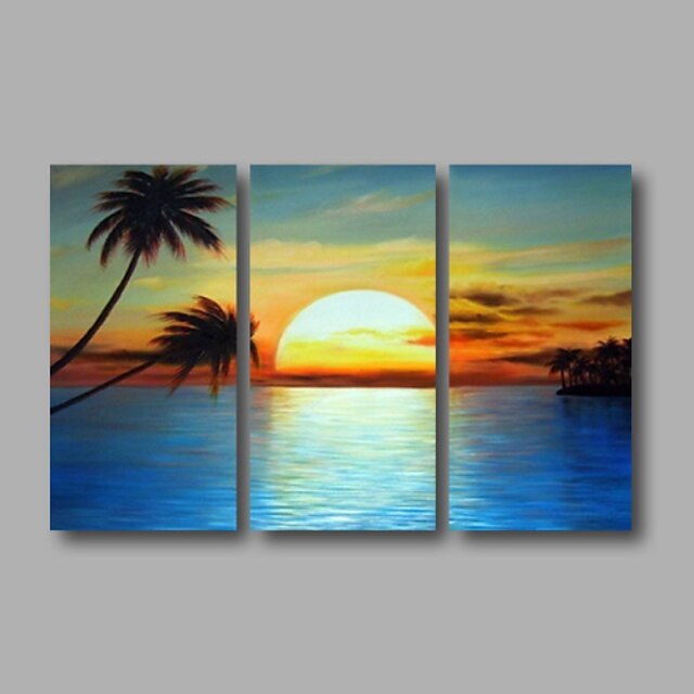  Oil Painting Hand Painted - Landscape Modern Canvas Three Panels