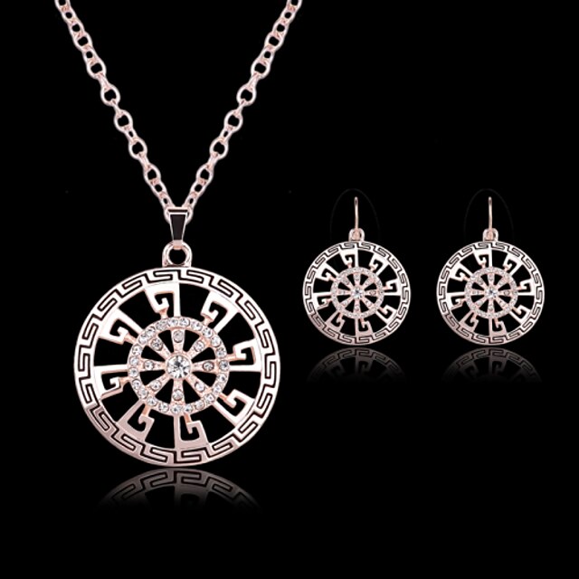  Jewelry Set Pendant Necklace Party Fashion Cubic Zirconia Rose Gold Plated Earrings Jewelry Gold For Party Special Occasion Anniversary Birthday Gift