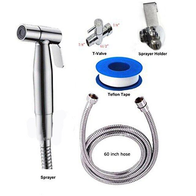  ChromeToilet Handheld bidet Sprayer Self-Cleaning Contemporary