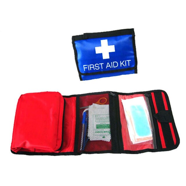  First Aid Kit Multi Function Camping Outdoor Indoor AOTU Red Blue 18 pcs