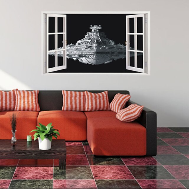  Stickers 3D Star Destroyer Waterproof Wall Stickers Removable Wallpaper Home Decor Art Clone 60*100cm