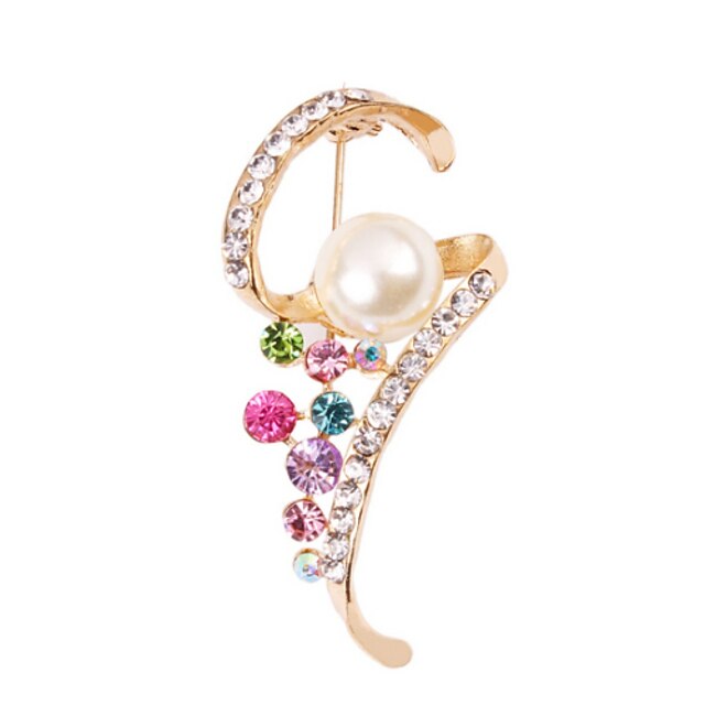  - Pearl, Imitation Diamond Luxury, Party Brooch Rainbow For Wedding / Party / Special Occasion