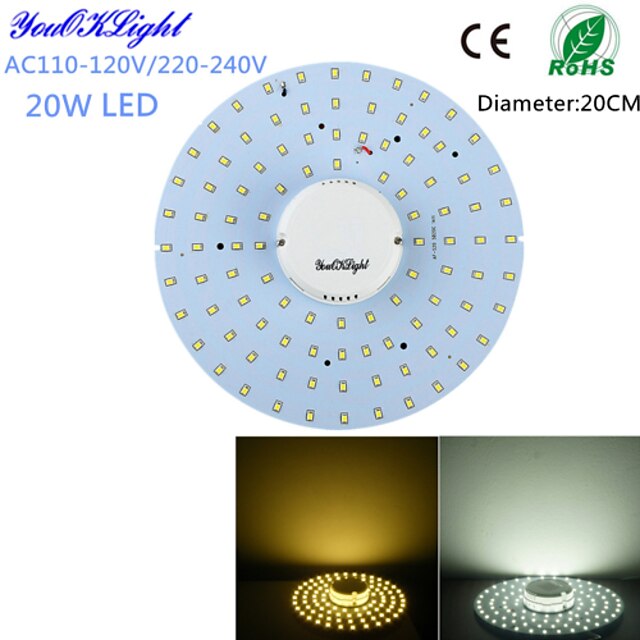  YouOKLight 1800 lm Mennyezeti izzók 100 LED gyöngyök SMD 2835 Dekoratív Meleg fehér / Hideg fehér 220-240 V / 110-130 V / 1 db. / RoHs