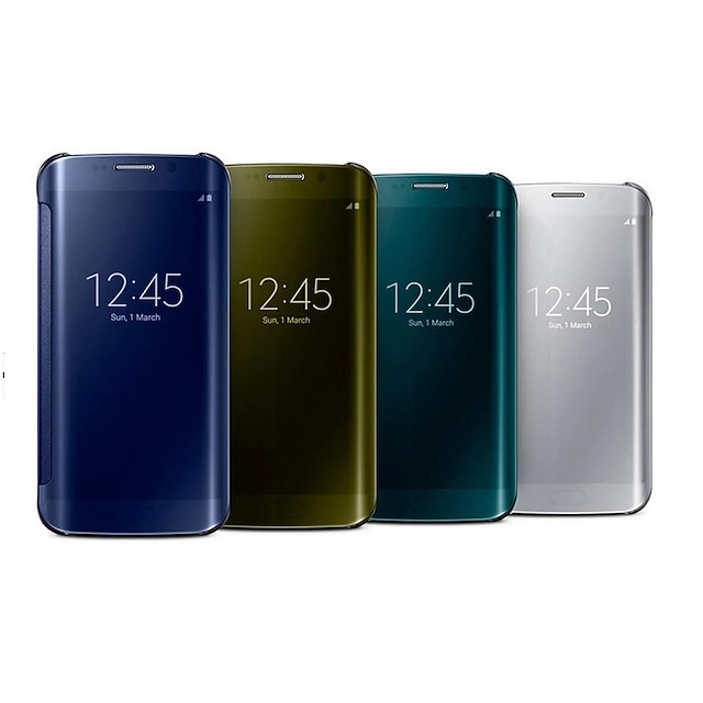  телефон Кейс для Назначение SSamsung Galaxy Чехол S7 край S7 S6 край S6 с окошком Зеркальная поверхность Флип Однотонный ПК