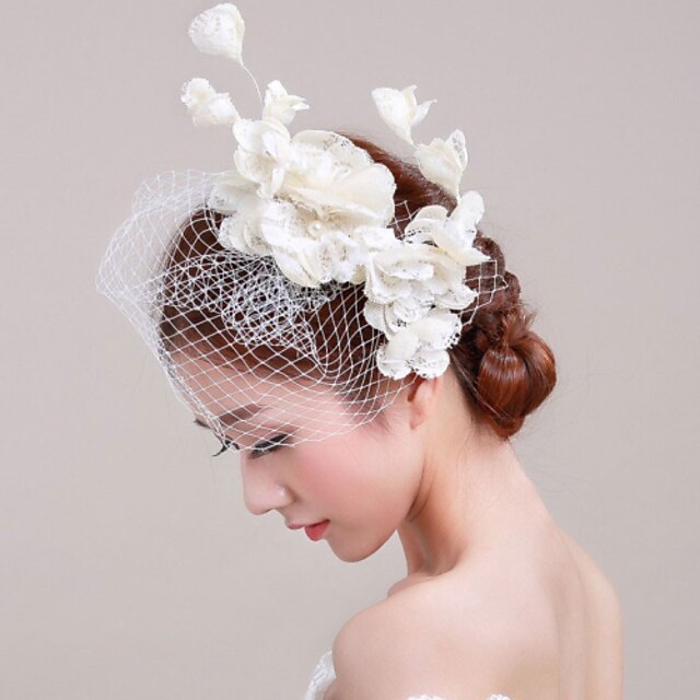  Flax / Imitation Pearl / Lace Fascinators / Flowers with 1 Wedding / Special Occasion Headpiece