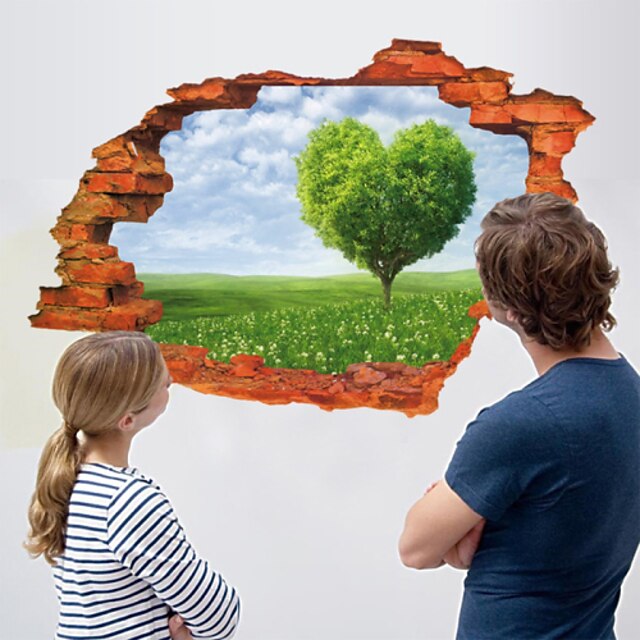  3D Wall Stickers Wall Decals Style Fresh Grassland Waterproof Removable PVC Wall Stickers