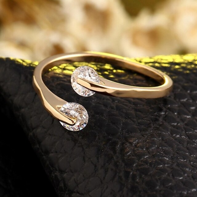  Women's Band Ring thumb ring Diamond Cubic Zirconia Golden Silver Zircon Ladies Adjustable Wedding Party Jewelry