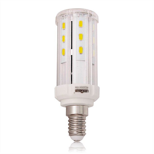  LEDUN  1PCS E14 6 W 20 SMD 5730 100LM LM Warm White / Natural White T Decorative Corn Bulbs AC 85-265