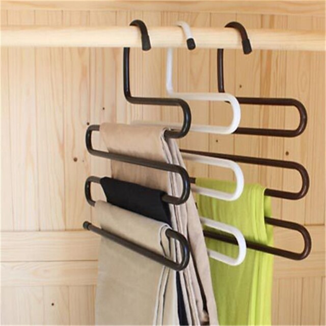  Multifunctional S Magic Wardrobe Iron Pants Hook Support Multi-layer Antiskid(Random Color)