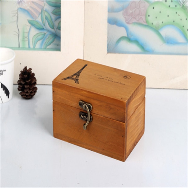  vintage caixa de armazenamento de madeira artesanato caixa de madeira torre de mobiliário doméstico com fechadura