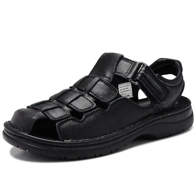  Hombre Zapatos Confort Cuero de Napa Primavera / Verano / Otoño Sandalias Agua Negro / Marrón Claro / Casual / Al aire libre