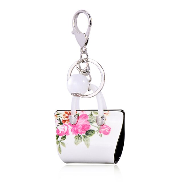  Penoy Print OL Style Acrylic Bag Shape Keychain Best Gift for Girlfriend Women Favorite