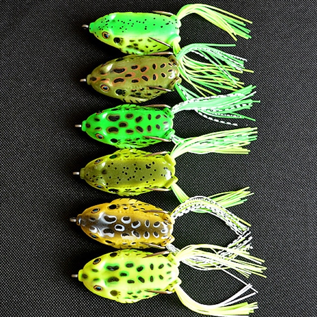  6 pcs Fishing Lures Frog Sinking Bass Trout Pike Lure Fishing