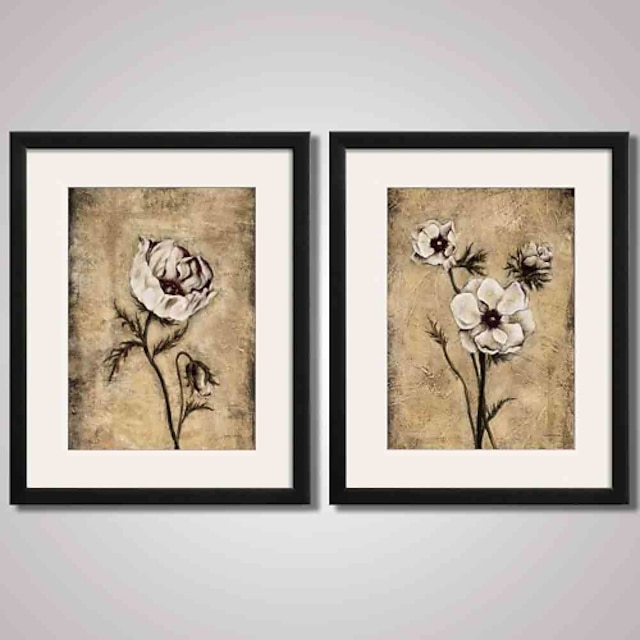  Impressão de Arte Emoldurada Quadros Emoldurados Conjunto Emoldurado Abstrato Paisagem Vida Imóvel Floral/Botânico Arte de Parede, PVC