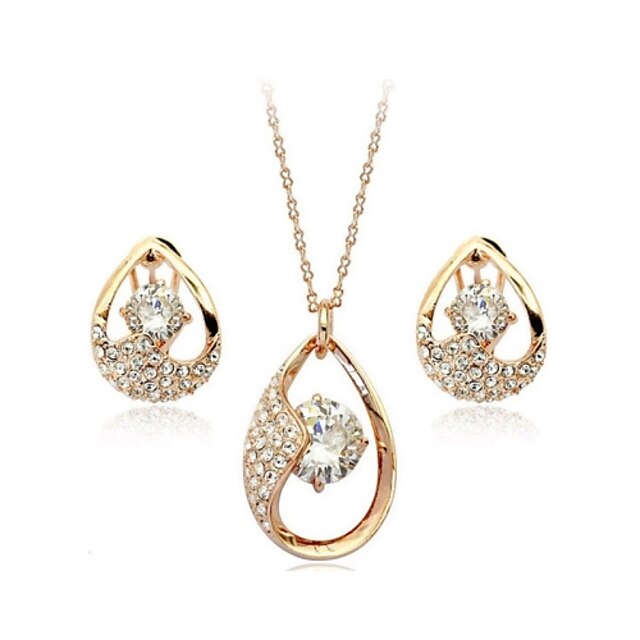  Women's Crystal Jewelry Set - Crystal, Imitation Pearl Include Silver / Golden For Wedding / Party / Daily / Earrings / Necklace