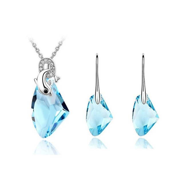  Women's Crystal Jewelry Set - Crystal Include Green / Blue / Pink For Wedding / Party / Birthday / Earrings / Necklace