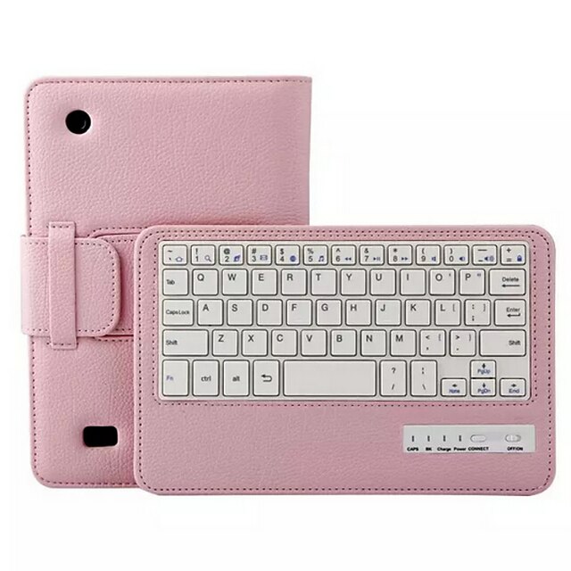  7 Inch Tablet / Kindle Tablet Case with Keyboard PU Leather Solid Color