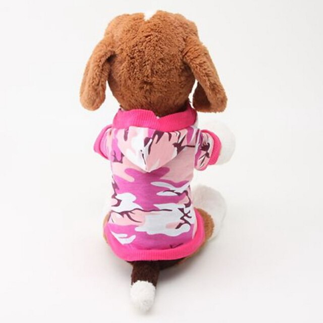  Dog Hoodie Puppy Clothes Camo / Camouflage Casual / Daily Fashion Winter Dog Clothes Puppy Clothes Dog Outfits Breathable Pink Green Costume for Girl and Boy Dog Cotton XS S M L