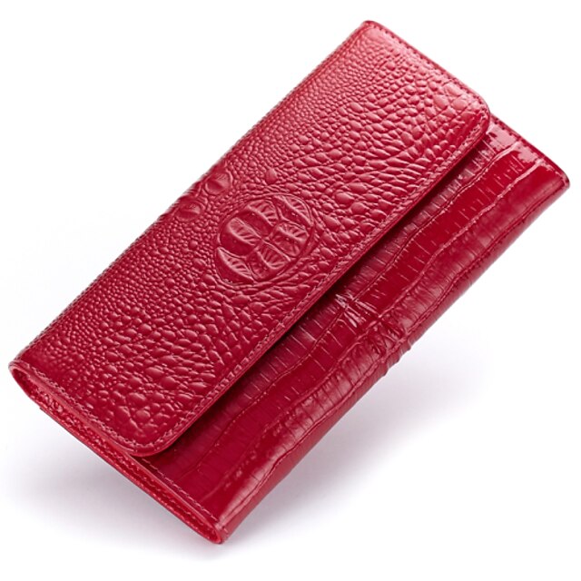  Women Cowhide Bi-fold Clutch / Evening Bag / Wallet / Card & ID Holder / Business Card Holder / Checkbook Wallet