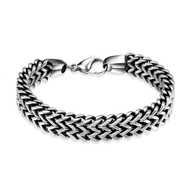  Men's Chain Bracelet Ladies Personalized Unique Design Fashion Stainless Steel Bracelet Jewelry Silver For Party Daily Casual
