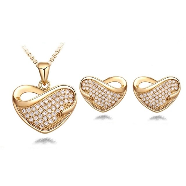  Women's Crystal Jewelry Set - Crystal Include Silver / Golden For Wedding / Party / Birthday / Earrings / Necklace