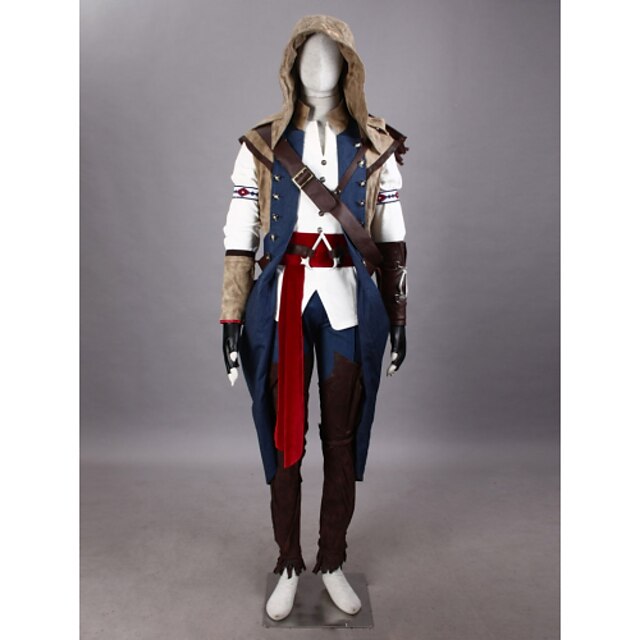  Inspired by Assassin Connor Video Game Cosplay Costumes Cosplay Suits Patchwork Pants Armlet Gloves Waist Accessory Belt Bag Cloak Shoe