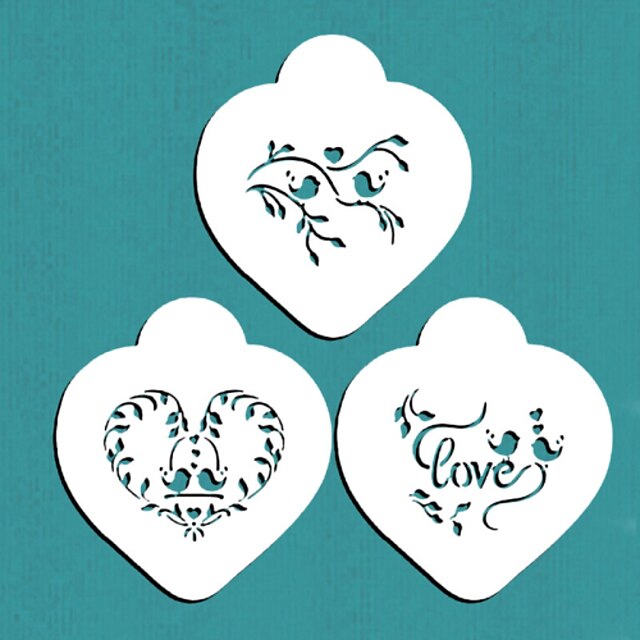  Love Birds Heart Cookie Stencil Set, Cookie Stencil,Stencil for cake decorating,Free shipping stencil ST-678