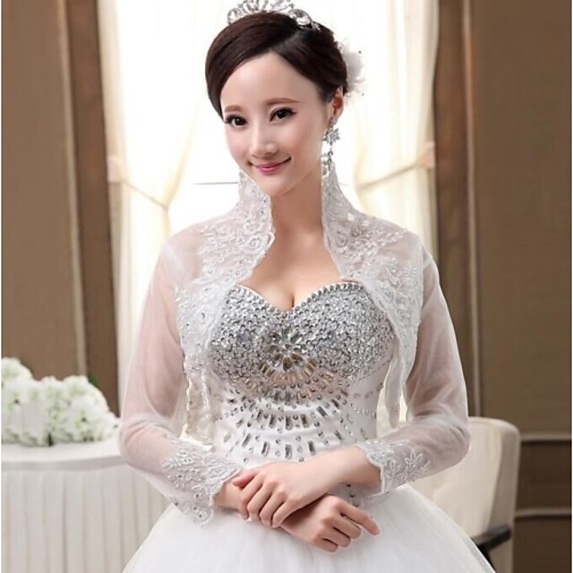  Shrugs Lace / Tulle Wedding / Party Evening / Casual Wedding  Wraps With Rhinestone / Lace