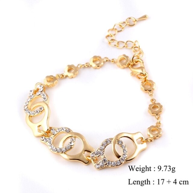  Women's Cubic Zirconia Chain Bracelet Charm Bracelet Cubic Zirconia Bracelet Jewelry Golden For Wedding Party Daily Casual