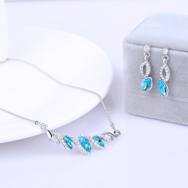  Women's Crystal Jewelry Set - Crystal Include Purple / Blue / Champagne For Wedding / Party / Birthday / Earrings / Necklace