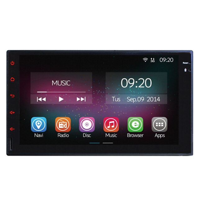  7 inch 800 x 480 Android 4.4 Bildvd-spelare för Universell Nissan Inbyggd Bluetooth GPS iPod RDS 3D-gränssnitt Rattstyrning 3G (WCDMA)
