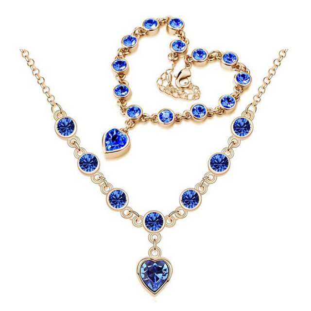  Women's Crystal Jewelry Set - Crystal Include Rose / Green / Blue For Wedding / Party / Birthday / Necklace / Bracelets & Bangles