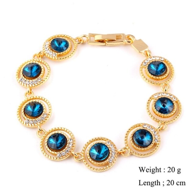  Women's Cubic Zirconia Chain Bracelet Charm Bracelet Ladies Cubic Zirconia Bracelet Jewelry Golden / Red / Blue For Wedding Party Daily Casual